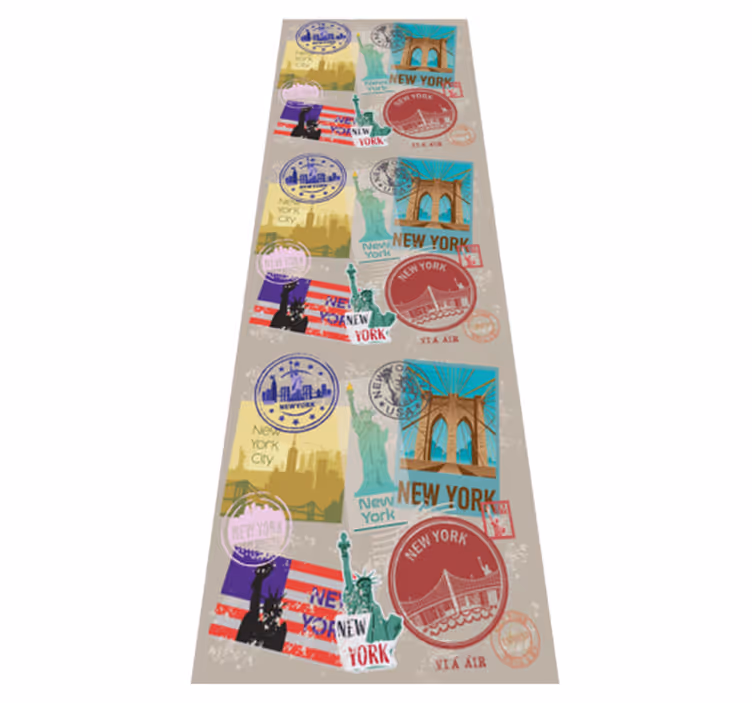Covor vinil dormitor colaj vechi nyc - TenStickers