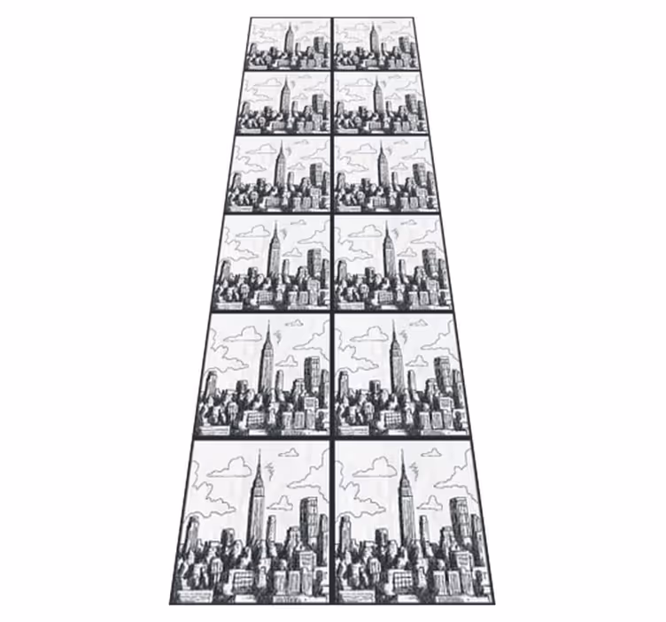 Covor vinil dormitor colaj schițe nyc - TenStickers