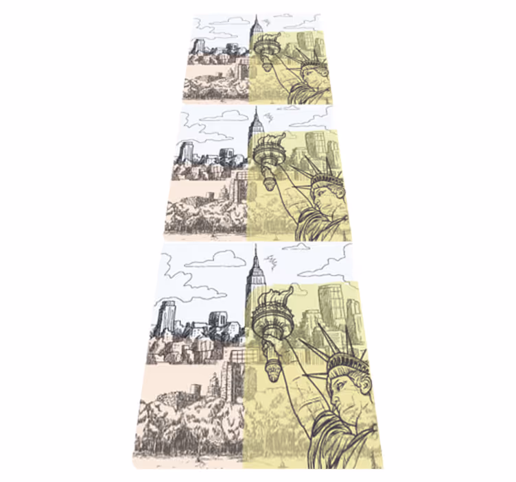 Covor vinil dormitor colaj vintage new york - TenStickers