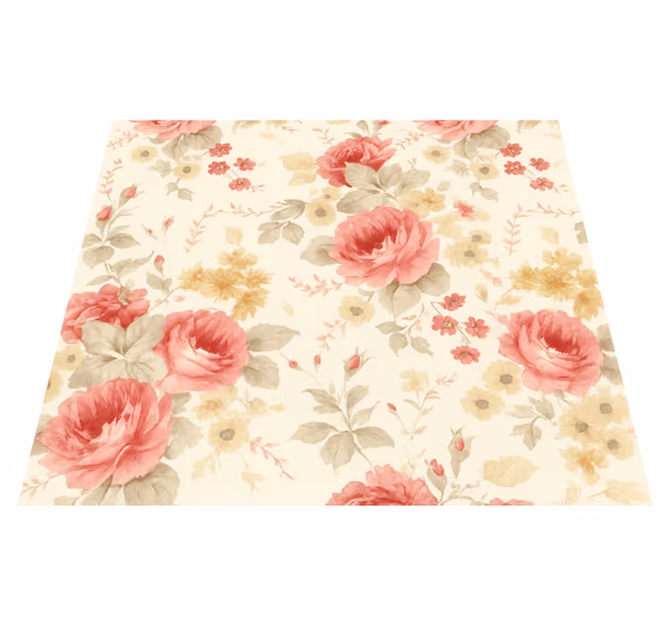 Covor vinil dormitor design floral romantic - TenStickers