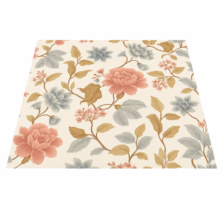 Covor vinil dormitor flori romantice - TenStickers
