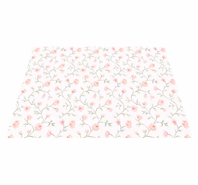 Covor vinil dormitor flori roz botanice - TenStickers