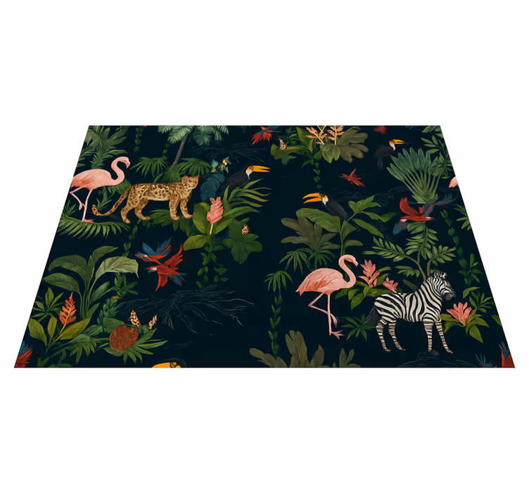 Covor vinil dormitor design exotic închis - TenStickers