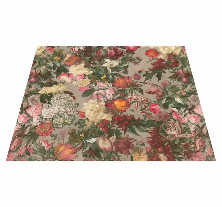Covor vinil dormitor flori vintage - TenStickers