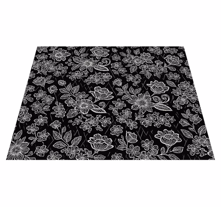 Covor vinil dormitor design floral închis - TenStickers