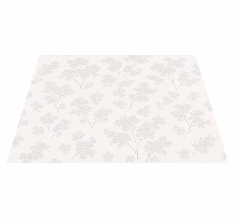 Covor vinil dormitor flori albe simple - TenStickers
