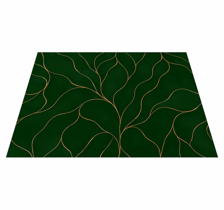 Covor vinil dormitor textură marmură verde și aurie - TenStickers