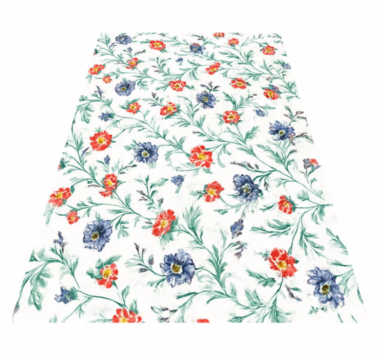 Covor vinil dormitor design flori retro - TenStickers