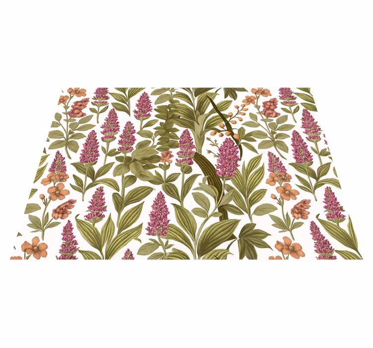 Covor vinil dormitor model botanic colorat - TenStickers