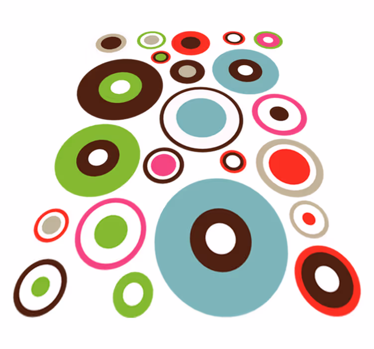 Covor de vinil geometric cercuri geometrice simple - TenStickers