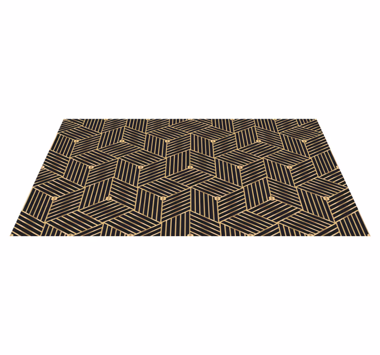 Covor de vinil geometric cu model decorativ auriu - TenStickers