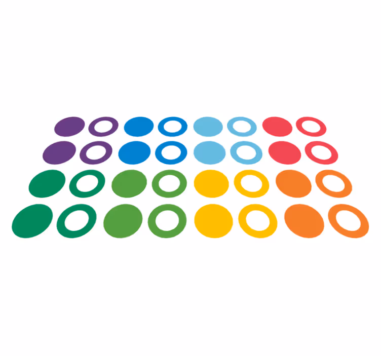 Covor de vinil geometric cercuri colorate în curcubeu - TenStickers