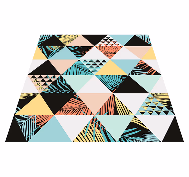 Covor de vinil geometric triunghiuri din junglă - TenStickers