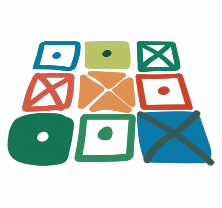 Covor de vinil geometric design cu pătrate diferite - TenStickers