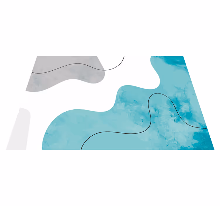 Covor de vinil geometric forme acvatice - TenStickers