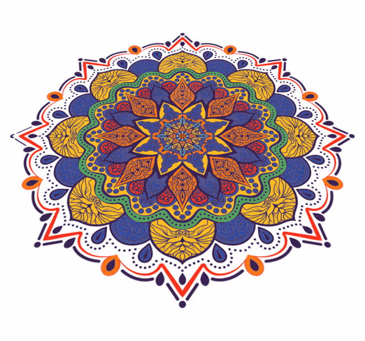 Covor de vinil geometric cu mandala florilor colorate - TenStickers