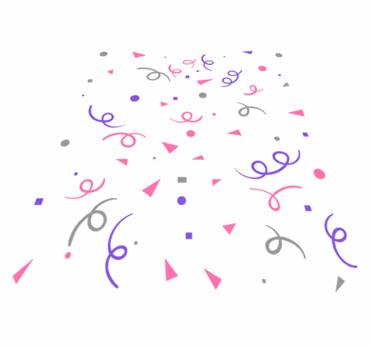 Covor de vinil geometric confetti gri roz și mov - TenStickers