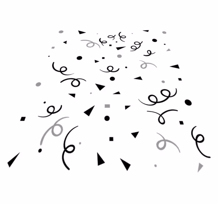 Covor de vinil geometric confetti negru și gri - TenStickers
