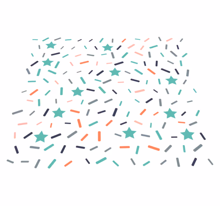 Covor de vinil geometric confetti cu stele și stropi - TenStickers