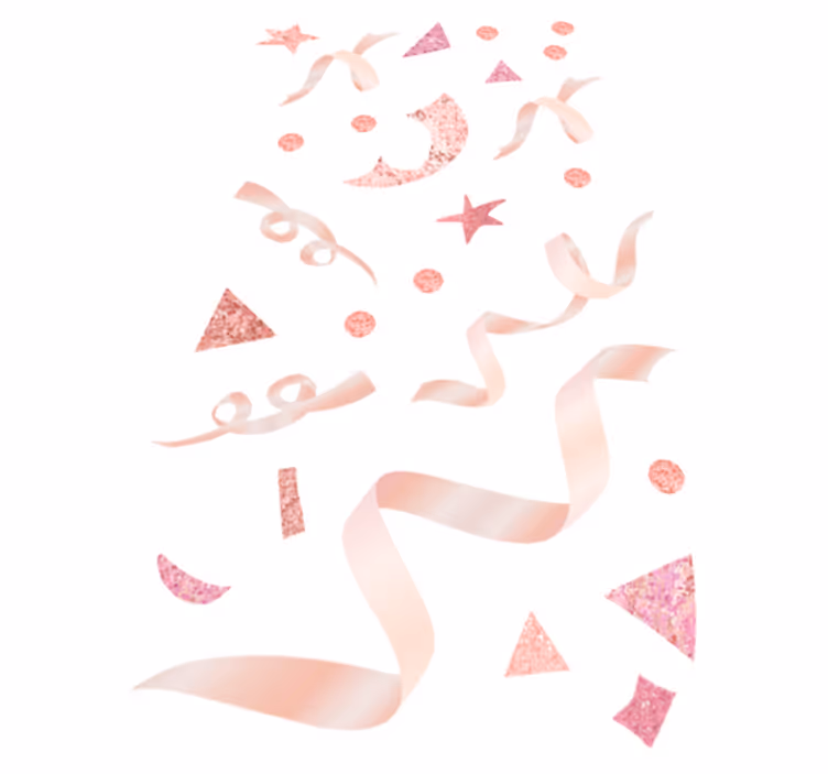Covor de vinil geometric confetti roz deschis - TenStickers