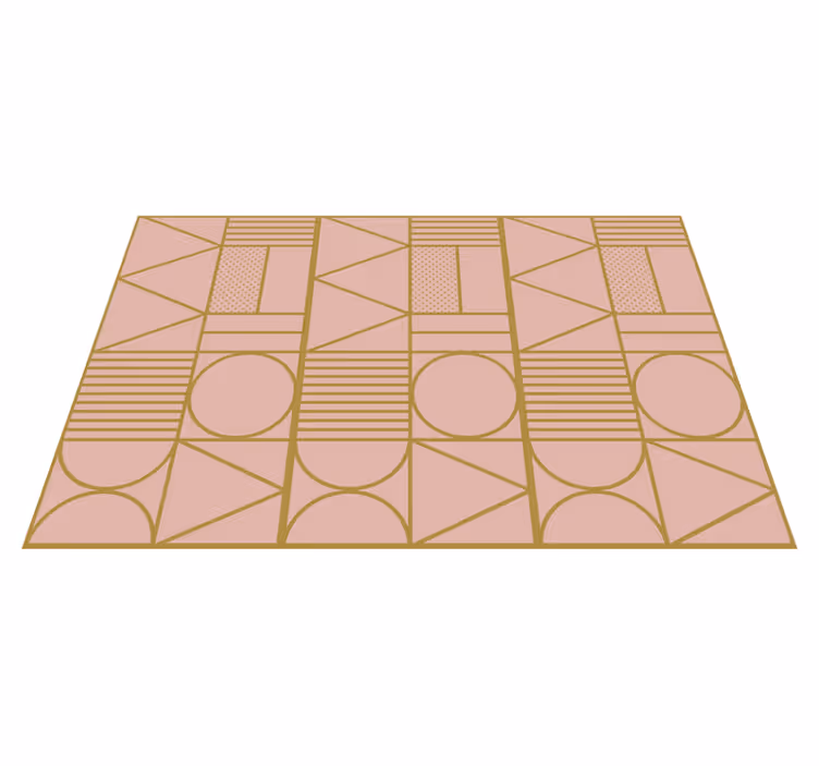 Covor de vinil geometric blocuri aurii și roz - TenStickers