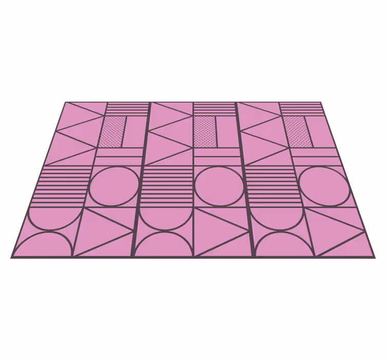 Covor de vinil geometric blocuri de culoare roz și gri - TenStickers