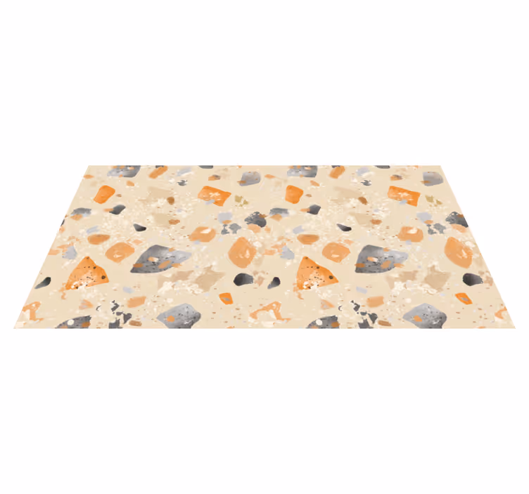Covor de vinil geometric cu model terrazzo monocrom - TenStickers