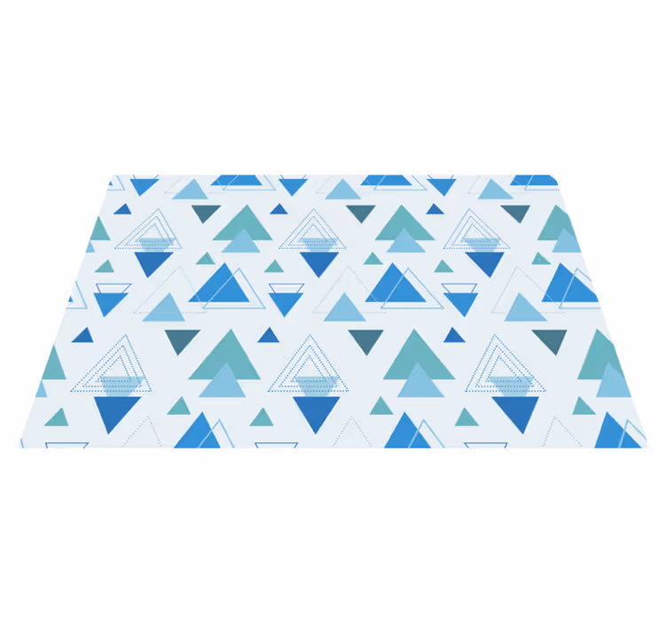 Covor de vinil geometric cu model triunghiuri albastre - TenStickers