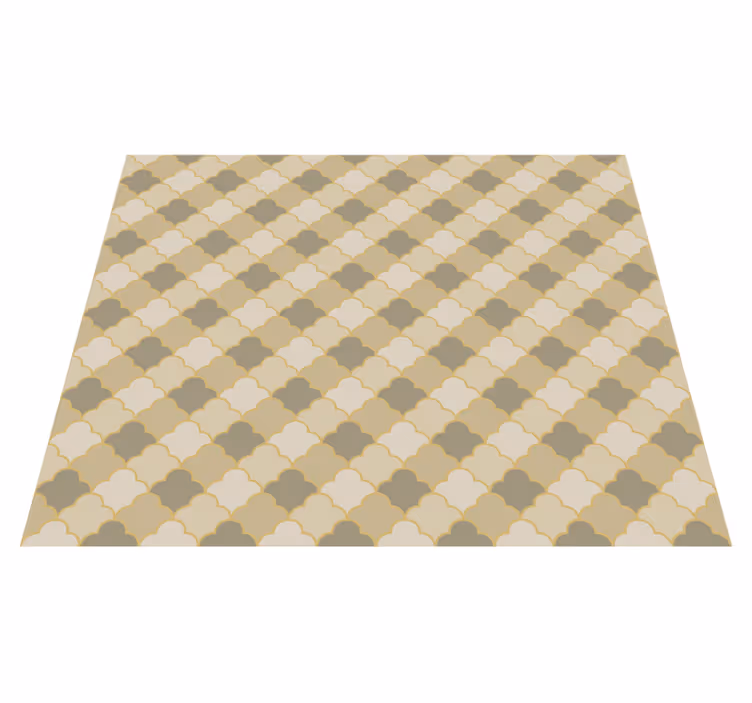 Covor de vinil geometric cu model art deco bej - TenStickers