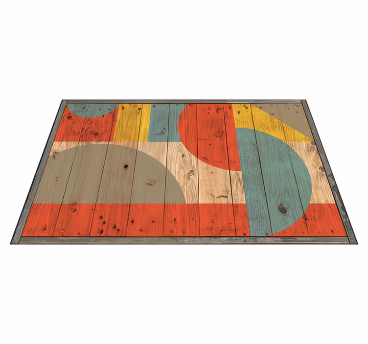 Covor de vinil geometric cu aspect de lemn - TenStickers