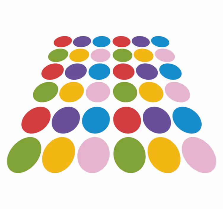 Covor de vinil geometric cu model circular colorat - TenStickers