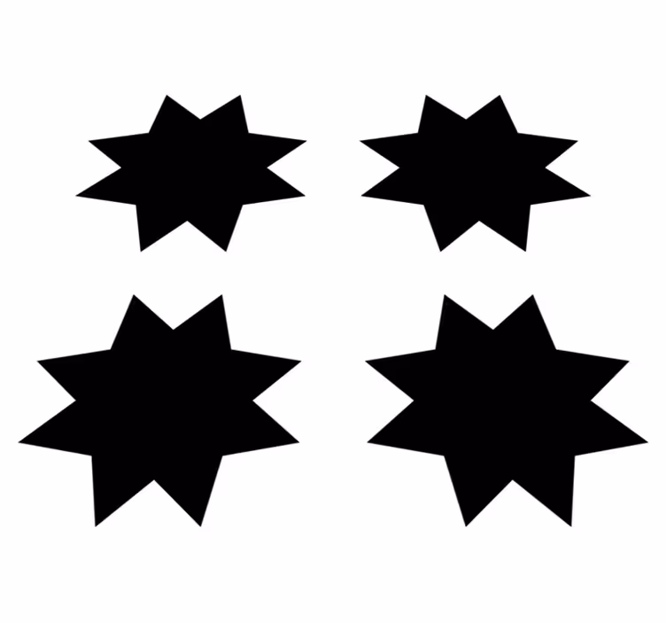 Covor de vinil geometric forme stea negre - TenStickers