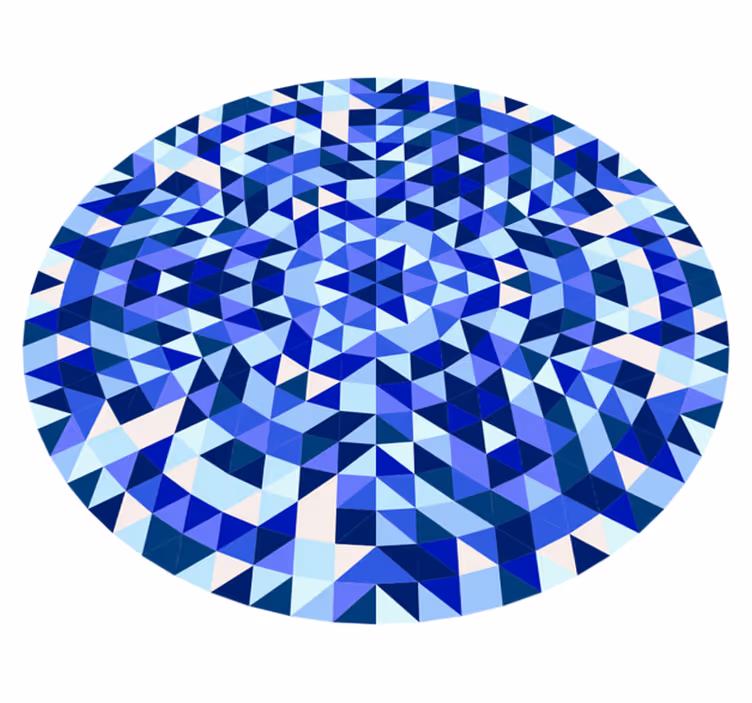 Covor de vinil geometric model circular albastru - TenStickers