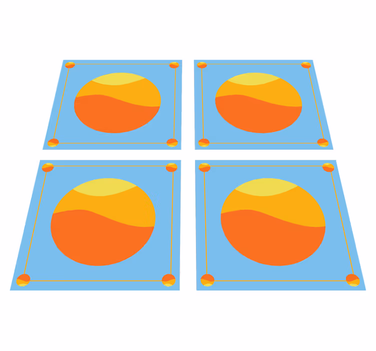 Covor de vinil geometric cercuri geometrice colorate - TenStickers