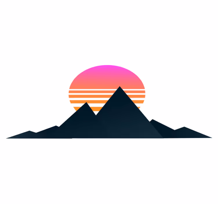 Covor de vinil geometric apus de munte - TenStickers
