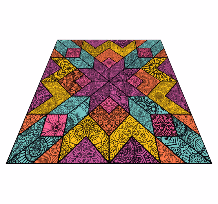Covor de vinil geometric cu elemente geometrice colorate - TenStickers