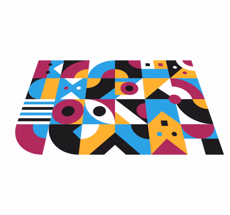 Covor de vinil geometric cu elemente abstracte vii - TenStickers