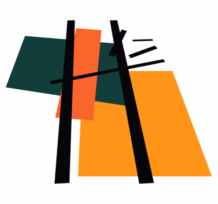 Covor de vinil geometric secțiuni colorate abstracte - TenStickers