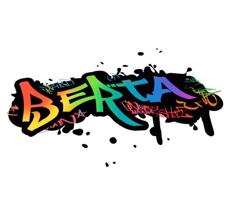 Covor de vinil pentru copii cu nume graffiti personalizabil - TenStickers