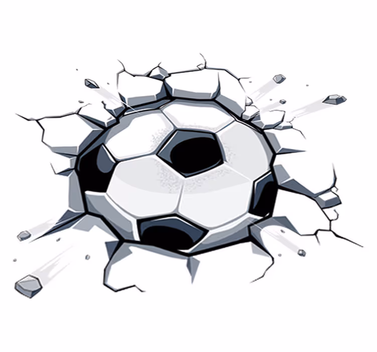Covor de vinil pentru copii mingea de fotbal 3d - TenStickers