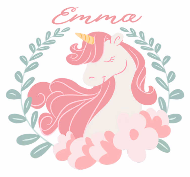 Covor de vinil pentru copii prințesa unicorn cu nume - TenStickers