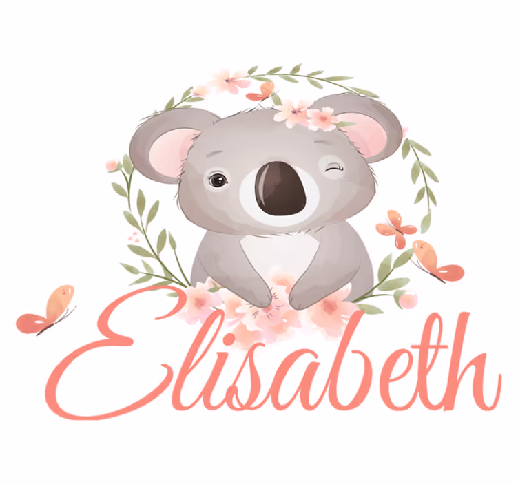 Covor de vinil pentru copii animale drăguțe koala cu nume - TenStickers