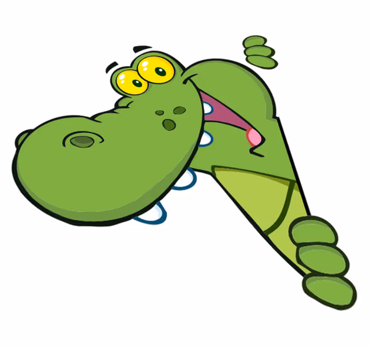 Covor de vinil pentru copii crocodil verde fericit - TenStickers
