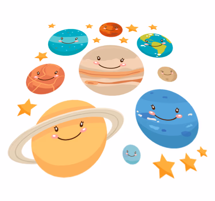 Covor de vinil pentru copii cu stickere planete solară - TenStickers
