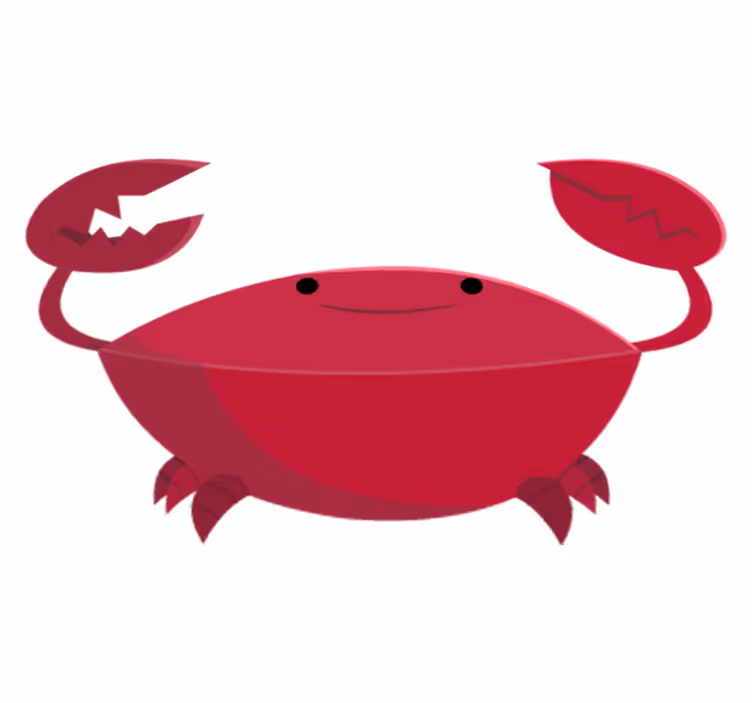 Covor de vinil pentru copii crab vesel roșu - TenStickers