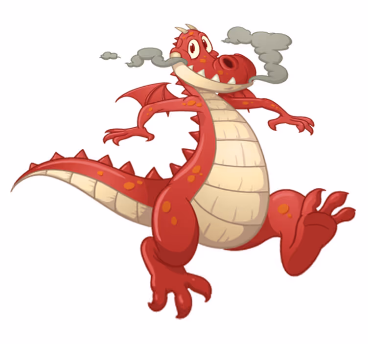 Covor de vinil pentru copii dragon roșu - TenStickers