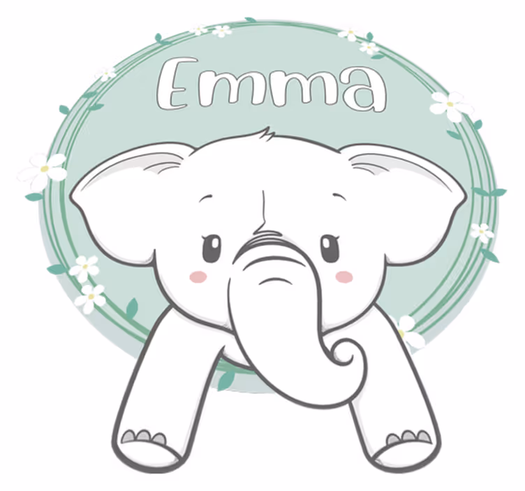 Covor de vinil pentru copii elefanți cu nume - TenStickers