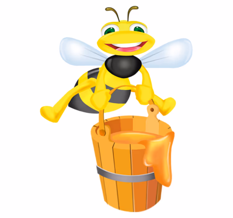 Covor de vinil pentru copii cu albină și cub de miere - TenStickers