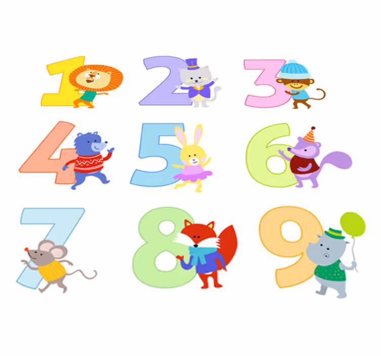 Covor de vinil pentru copii stickere cu numere pentru copii - TenStickers