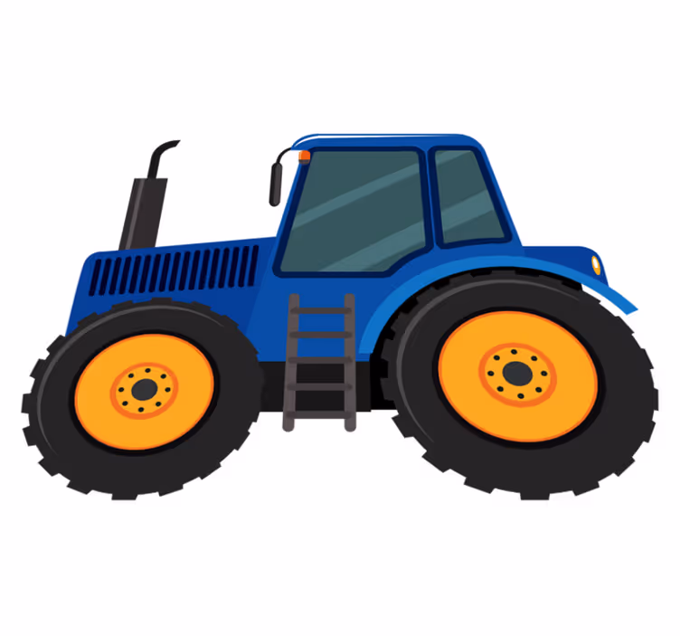 Covor de vinil pentru copii tractor albastru - TenStickers